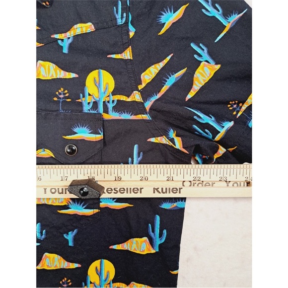 Rock & Roll Denim western shirt Black Shirt with Blue and Yellow Pattern - Picture 5 of 7